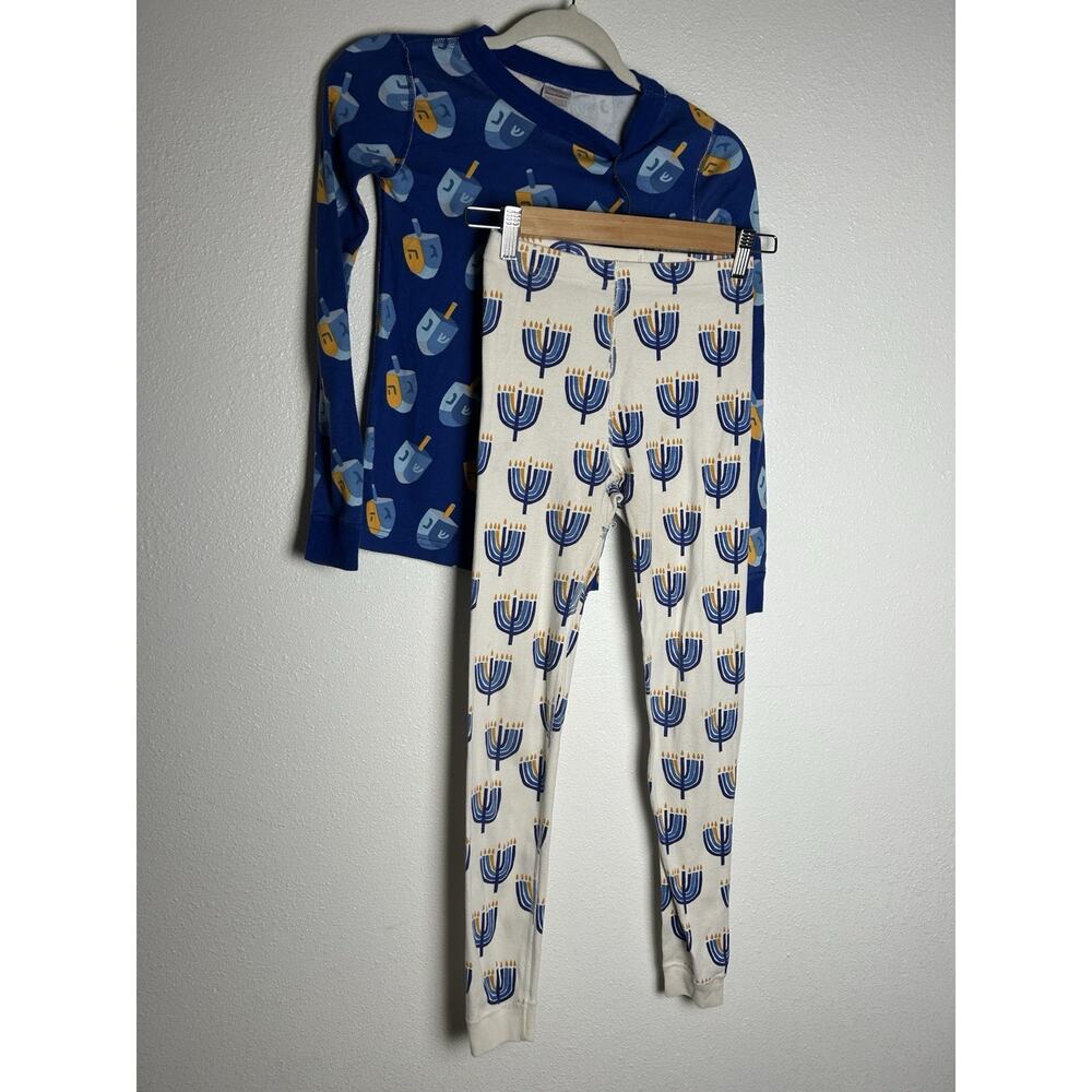 Hanna Andersson Hanukkah Dreidel Pajama Set pjs Long Sleeve Pants Size 10